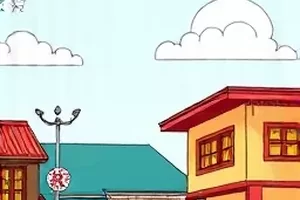 《顶点之城》封面：城市天际线由体块堆叠而成，俯冲视角贯穿全图